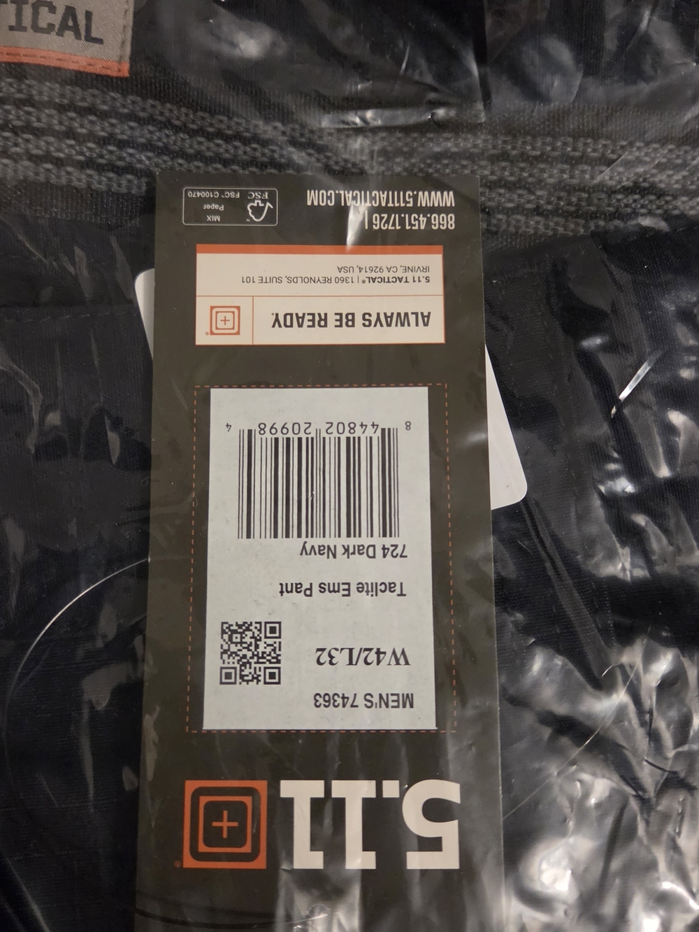 NWT 5.11 Tactical Navy EMS Tactical Pants